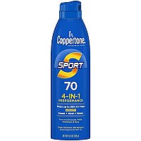 Coppertone SPORT Sunscreen Spray SPF 70, Water Resistant, Continuous Spray Sunscreen, Broad Spectrum SPF 70 Sunscreen, 5.5 Oz Spray