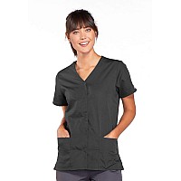 Scrubs for Women Workwear Originals Snap Front Top 4770, XS, Pewter