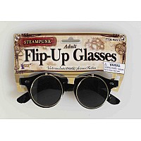 Victorian Steampunk Flip-Up Adult costume glasses One Size