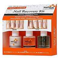 Nail Tek Nail Recovery Kit, Cuticle Oil, Strengthener, Ridge Filler - Restore Damaged Nails in 3 Steps