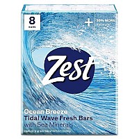 Zest Ocean Breeze Bar Soap - 8 Bars - Sea Minerals, 32oz