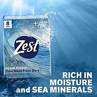 Zest Ocean Breeze Bar Soap - 8 Bars - Sea Minerals, 32oz