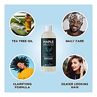 Tea Tree Shampoo Sulfate Free - Clarifying Shampoo for Build Up and Flakes with Peppermint Oil and Tea Tree Essential Oil for Dry Scalp Treatment - Deep Cleansing Tea Tree Mint Shampoo for Oily Hair