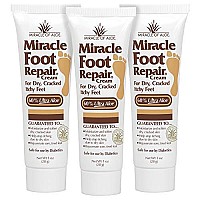 Miracle Foot Repair Cream | 1 Ounce Tube (3) | Fast Relief for Dry, Cracked, Itchy Feet and Heels | Moisturizes | Softens | Restores Comfort | Stops Nasty Odor | Diabetic-Safe