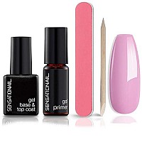 SensatioNail Base and Top Coat Gel Polish Refill Kit - Includes Gel Primer, Black, 0.37 Fl Oz