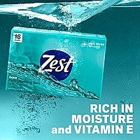 Zest Bar Soap - Moisturizing Vitamin E Soap, Aqua, 64 Oz