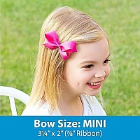 Wee Ones Baby Girls Mini Classic Grosgrain Hair Bow On A Weestay Clip Wplain Wrap Center - Black,One Size