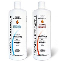 Sulfate Free Shampoo & Conditioner 2x 1000ml Bottles Value Set infused with Moroccan Argan Oil, By Keratin Research post treatment shampoo