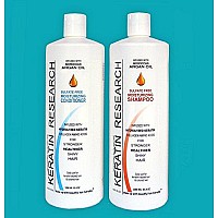 Sulfate Free Shampoo & Conditioner 2x 1000ml Bottles Value Set infused with Moroccan Argan Oil, By Keratin Research post treatment shampoo