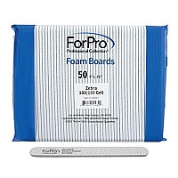 Forpro Zebra Foam Board, 100/180 Grit, Double-Sided Manicure Nail File, 7 L X .75 W 50-Count