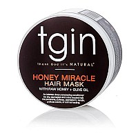 Tgin Honey Miracle Hair Mask Deep Conditioner With Raw Honey & Olive Oil For Natural Hair - Dry Hair - Curly Hair - 12 Oz