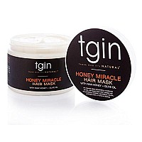 Tgin Honey Miracle Hair Mask Deep Conditioner With Raw Honey & Olive Oil For Natural Hair - Dry Hair - Curly Hair - 12 Oz