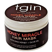 Tgin Honey Miracle Hair Mask Deep Conditioner With Raw Honey & Olive Oil For Natural Hair - Dry Hair - Curly Hair - 12 Oz