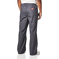 Dickies Mens Eds Signature Unisex Drawstring Scrub Pant, Pewter, Large