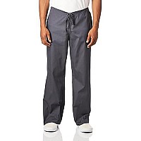 Dickies Mens Eds Signature Unisex Drawstring Scrub Pant, Pewter, Large