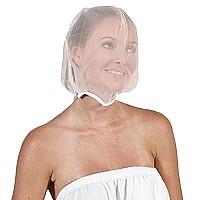 Betty Dain Makeup Protector Hood, Protects Hair and Make Up While Getting Dressed, Nylon Chiffon, Light and Airy, Triple Protection, Zipper closure, Machine Washable, Beige