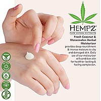 Hempz Herbal Body Moisturizer, Pearl White, Fresh Coconut/Watermelon, 2.25 Ounce