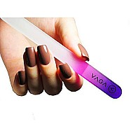 VAGA Glass Nail File with Case 4 Glass Nail Files For Natural Nails and Acrylic Nail filer, Nail Care Set of Crystal Files in Cheeky Colors, Fingernail File for Manicure, Nails Strengthener hardener