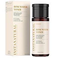 InstaNatural Rose Water Toner, Rose Water Spray for Face, Hair, and Body, Spray Toner and Pore Minimizing Primer With Rose Water and Naturally Derived Lactic Acid