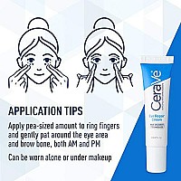 CeraVe Eye Repair Cream | Under Eye Cream for Dark Circles and Puffiness | Suitable for Delicate Skin Under Eye Area | 0.5 Ounce