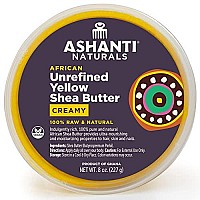 Ashanti Naturals Yellow Whipped Raw Shea Butter | Unrefined African Shea Butter | Creamy Moisturizer for Easy Application - 8 oz