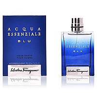 Salvatore Ferragamo Acqua Essenziale Blu Eau de Toilette Spray for Men, 3.4 Ounce