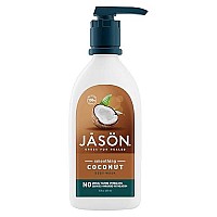 JASON Natural Body Wash & Shower Gel, Smoothing Coconut, 30 Oz, Red