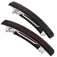 Camila Paris Ad1/2 French Hair Barrette Clip For Girls, Set Of 2 Rubberized Metal Clasp Strong Hold Grip Hair Clips For Women, No Slip Durable Styling Girls Hair Accessories, Made In France