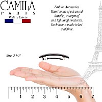 Camila Paris Ad1/2 French Hair Barrette Clip For Girls, Set Of 2 Rubberized Metal Clasp Strong Hold Grip Hair Clips For Women, No Slip Durable Styling Girls Hair Accessories, Made In France