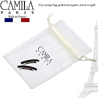 Camila Paris Ad1/2 French Hair Barrette Clip For Girls, Set Of 2 Rubberized Metal Clasp Strong Hold Grip Hair Clips For Women, No Slip Durable Styling Girls Hair Accessories, Made In France