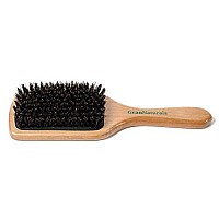 GranNaturals Boar Bristle Smoothing Hair Brush for Women and Men - Medium/Soft Bristles - Natural Wooden Large Flat Square Paddle Hairbrush for Fine, Thin, Straight, Long, or Short Hair