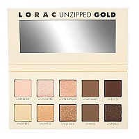 LORAC Unzipped Matte & Glitter Eyeshadow Palette, Gold | Cruelty Free, Gluten Free, Vegan