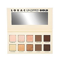 LORAC Unzipped Matte & Glitter Eyeshadow Palette, Gold | Cruelty Free, Gluten Free, Vegan