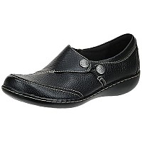 Clarks Womens Ashland Lane Q Slip-On Loafer, Black, 6 M Us