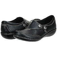 Clarks Womens Ashland Lane Q Slip-On Loafer, Black, 6 M Us