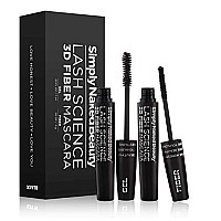 4D Silk Fiber Lash Mascara Black (2 Tubes) | Lengthening Tubing Mascara For Length And Volume  3D And 4D Gel And Fiber Formula. Non Toxic, Hypoallergenic, Natural