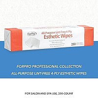 Forpro All-Purpose Lint-Free 4-Ply Esthetic Wipes, For Salon And Spa Use, Soft, Strong And Durable, Latex-Free, Medical-Grade Fibers, 2A X 2A, 200-Count