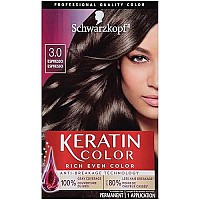 Schwarzkopf Keratin Color Permanent Hair Color Cream, 3.0 Espresso