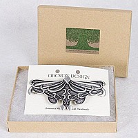 Art Nouveau Leaf Hair Clip, Large Hand Crafted Metal Barrette Made in the USA with an 80mm Clip by Oberon Design