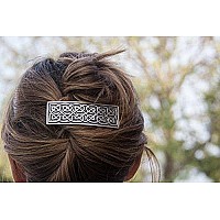 Large Celtic Hair Clip, Hand Crafted Metal Barrette Made in the USA with a Large 80mm Clip by Oberon Design