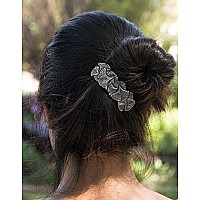 Ginkgo Hair Clip, Hand Crafted Metal Barrette Made in the USA with a Medium 70mm Clip by Oberon Design