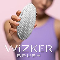 Exfoliating WIZKER Brush Ingrown Hair Prevention Razor Bump Treatment Original Aftershave Exfoliator Face Body Bikini Scrub Shaving Waxing Itch Solution, FirmFlex Bristles, No Plastic Smell