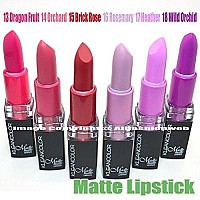 6 Kleancolor Madly Matte Lipstick Set Bold Vivid Purple Pink Red Lip Stick + Free Earring By Kleancolor