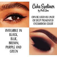 Pure Ziva Black Matte Cake Eyeliner & Eyeshadow, Water Activated Pressed Powder; Gluten & Cruelty Free