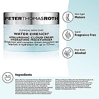 Peter Thomas Roth Water Drench Hyaluronic Cloud Cream Hydrating Moisturizer, Hyaluronic Acid For Face, Up To 72 Hours Of Hydration For More Youthful-Looking Skin, 0.67 Fl Oz (Pack Of 1)