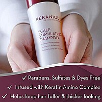 Keranique Deep Hydration Scalp Stimulating Shampoo For Thinning Hair, Free Of Sulfate, Dye, And Parabens, Keratin Amino Complex, 8 Fl Oz