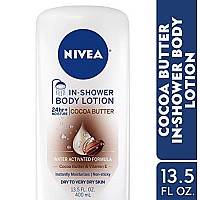 NIVEA Cocoa Butter In Shower Lotion, Body Lotion for Dry Skin, 13.5 Fl Oz Bottle