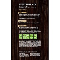 Everyman Every Man Jack Body Wash Shower Gel, Sandalwood, 16.9 Fl Oz (91297)