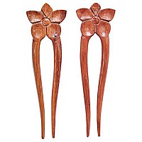 Marycrafts Wooden Flower Hair Pin, Hair Fork, Hair Stick, Hair Accessories For Women (1 Piece)