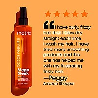 Matrix Total Results Mega Sleek Iron Smoother Defrizzing Leave-In Spray |Protects Against Heat Damage Leaving Hair Smooth & Frizz-Free | For All Hair Types | 8.5 Fl. Oz